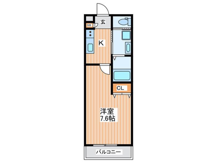 ALEGRIA古川橋II(1K/1階)の間取り写真