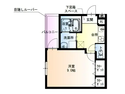 フジパレス羽衣(1K/1階)の間取り写真
