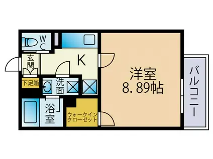 モンテネグロ(1K/3階)の間取り写真