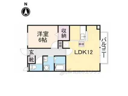 サンクコール朝和AB(1LDK/2階)の間取り写真