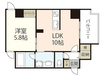 MARIO TERRACE 平野町(1LDK/6階)の間取り写真