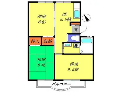ハイツ秋元第2(3DK/1階)の間取り写真