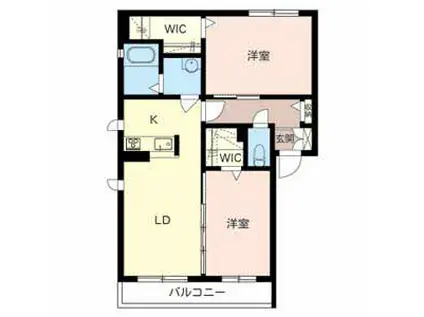 アトレッテジーロ(2LDK/2階)の間取り写真