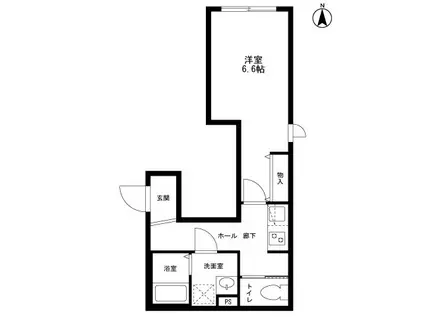 ブランシュ四谷左門町(1K/2階)の間取り写真