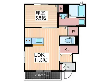 ルミエコート弐番館(1LDK/1階)の間取り写真