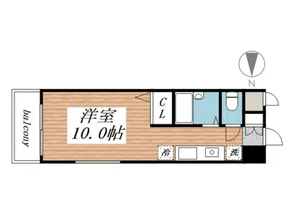 ルネッサンス TOEI 美萩野(ワンルーム/4階)の間取り写真