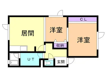 ベルコートII(2LDK/1階)の間取り写真