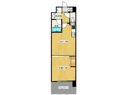 ピアッツァレント奈良医大前(1DK/2階)の間取り写真