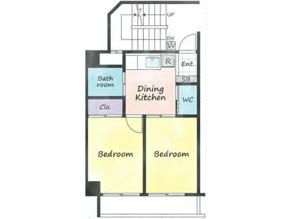 ハイム小倉(2DK/1階)の間取り写真