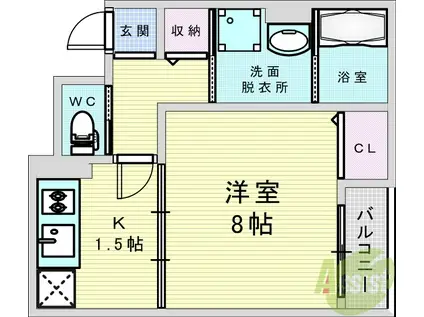 庄内マンション(ワンルーム/2階)の間取り写真