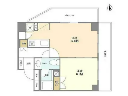 BPRレジデンス代々木(1LDK/2階)の間取り写真