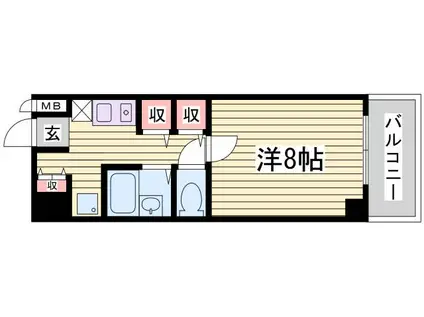 JUN中山手(1K/6階)の間取り写真