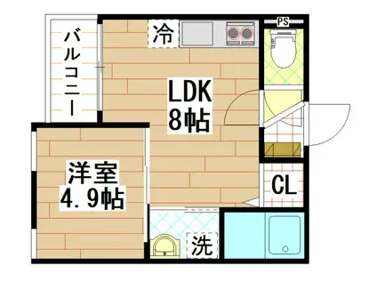 MUSE ZIO V(1LDK/2階)の間取り写真
