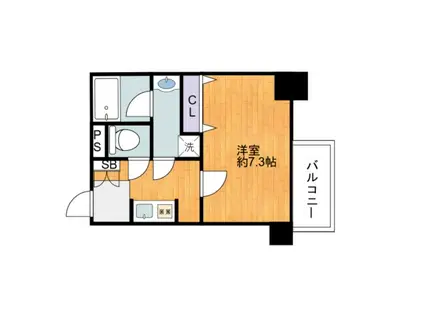 エスライズ本町東(1K/7階)の間取り写真