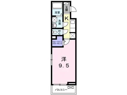 ヴァンベールII(1K/1階)の間取り写真