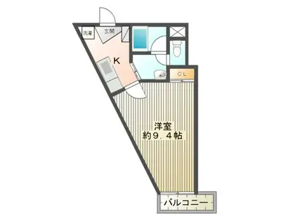 サンテラス(1K/3階)の間取り写真