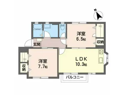 ファミールアルファ(2LDK/2階)の間取り写真