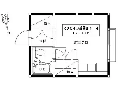 ROCン鶴岡II(ワンルーム/1階)の間取り写真