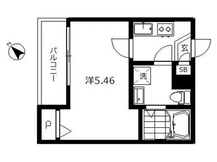 インベスト蒲田イースト7(1K/1階)の間取り写真