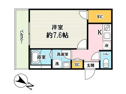 キャメル川越並木8(1K/2階)の間取り写真