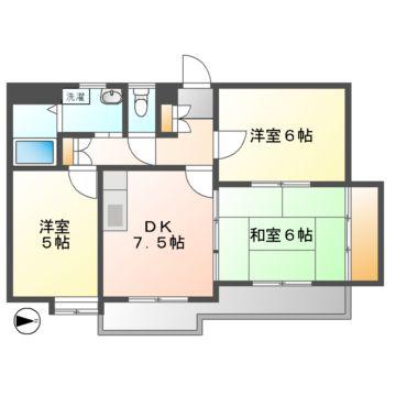 ヴィラ白壁(3DK/2階)の間取り写真