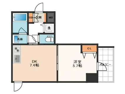 スプランディッド堀江(1DK/10階)の間取り写真