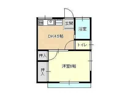 KODAハイム京成小岩(1DK/1階)の間取り写真