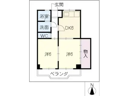 メゾン平子(2DK/3階)の間取り写真