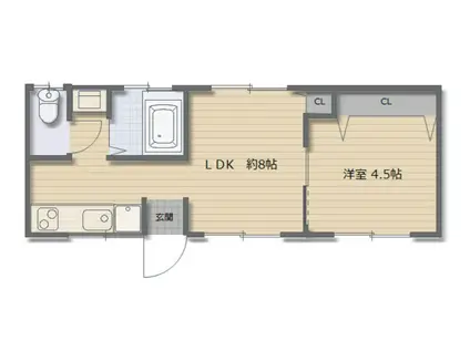 エルム小谷(2K/4階)の間取り写真