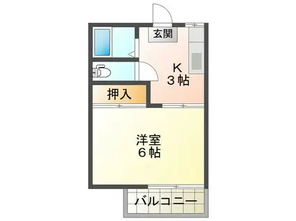 メゾンウッドペッカー(1K/2階)の間取り写真