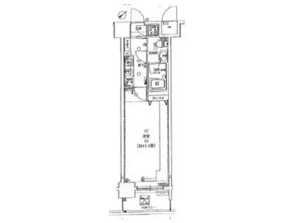 アリージュ三ノ輪(1K/4階)の間取り写真