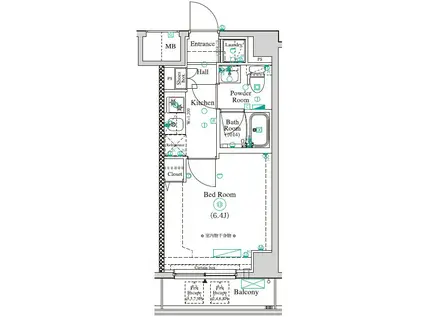 アゼスト横濱関内(1K/8階)の間取り写真
