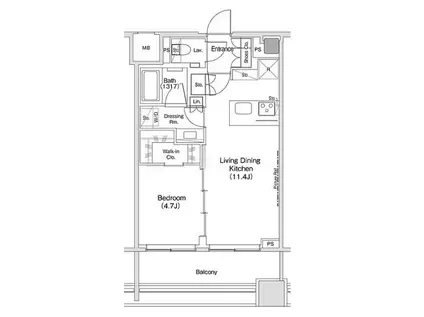 ザ・パークハビオ渋谷クロス(1LDK/7階)の間取り写真