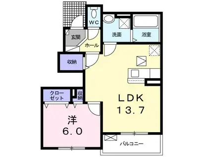 メゾンド サン ミシェル(1LDK/1階)の間取り写真
