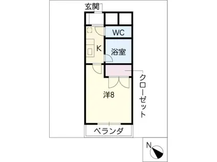 ナイスセブンあつみ(1K/3階)の間取り写真