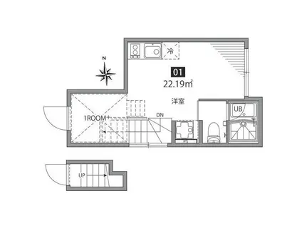 丸ノ内線 四谷三丁目駅 駅近 徒歩5分 (ワンルーム/2階)の間取り写真