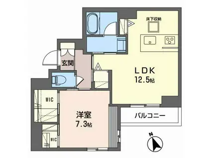 FELISEED長町1丁目(1LDK/1階)の間取り写真
