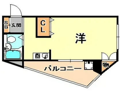 ハイツ永手(ワンルーム/4階)の間取り写真