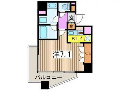 KDXレジデンス日本橋箱崎(1K/3階)の間取り写真