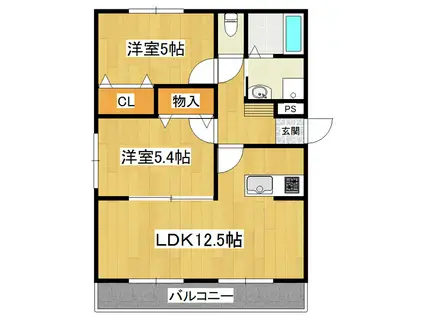 ラフィーネ(2LDK/3階)の間取り写真