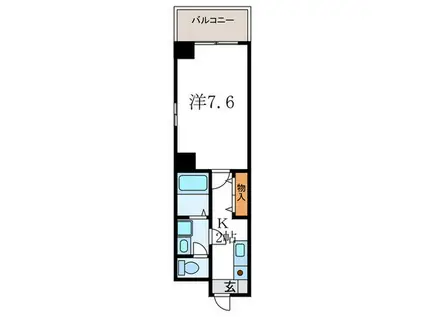 ルネッサンス・ドゥ(1K/5階)の間取り写真