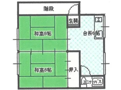 エステート小林B棟(2DK/1階)の間取り写真