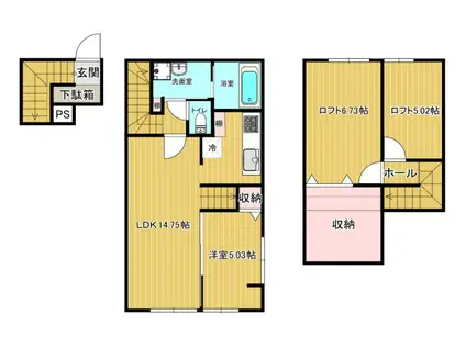 グランドソレーユ(3LDK/2階)の間取り写真