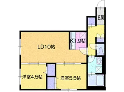 ブランルージュ(2LDK/1階)の間取り写真