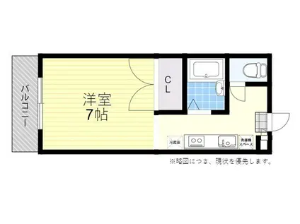 パークエイト(1K/2階)の間取り写真