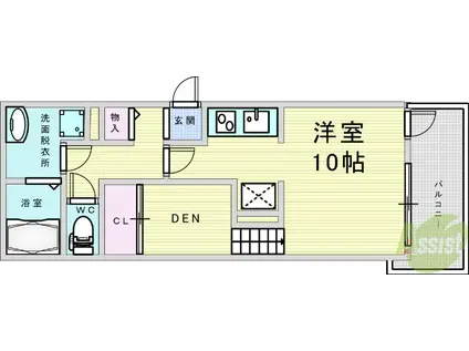 ポルトボヌール千里山(ワンルーム/1階)の間取り写真