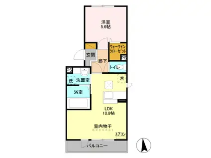 ナインベルク(1LDK/3階)の間取り写真