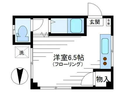 A-1395(ワンルーム/1階)の間取り写真