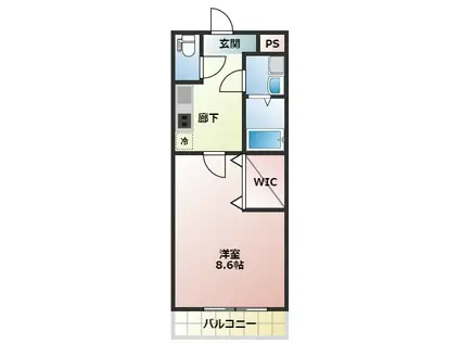 JUNEナンバ(1K/1階)の間取り写真