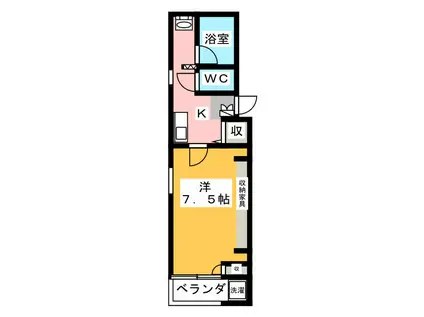 エスペランザP.2(1K/1階)の間取り写真